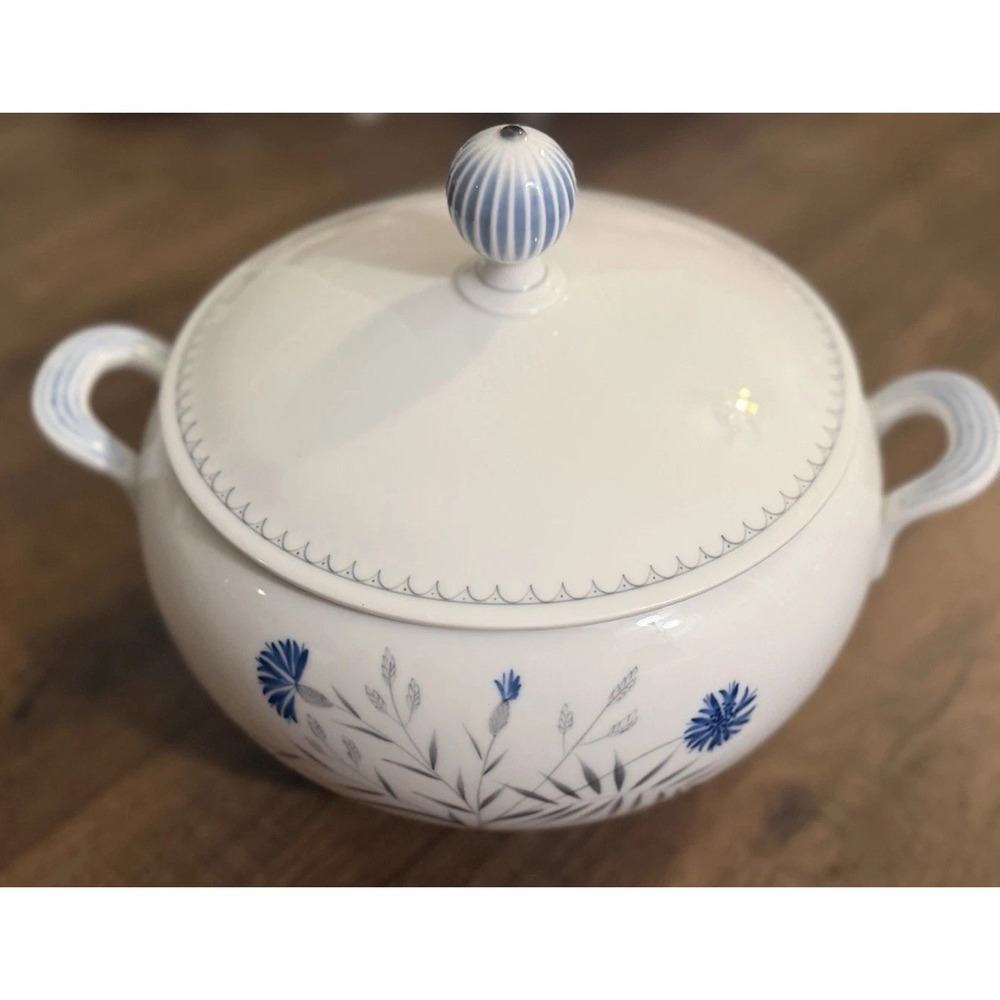 Vintage Bing & Grondahl Demeter Blue Cornflower Porcelain Soup Tureen Lidded